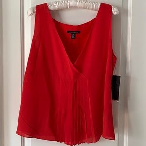 NWT Kenneth Cole Sz 14 Silk Pleated Tank